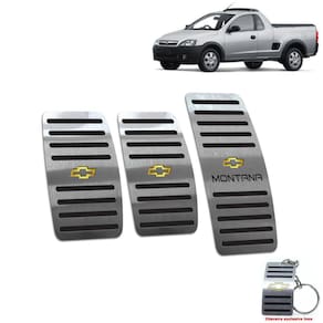 Pedaleira Chevrolet Montana 2003 Até 2010 Preto Aço Inox