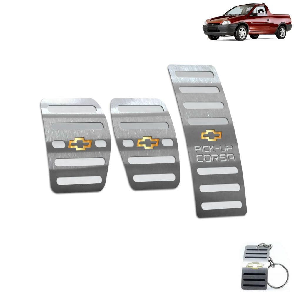Pedaleira Chevrolet Pick-Up Corsa Todos Os Modelos Aço Inox