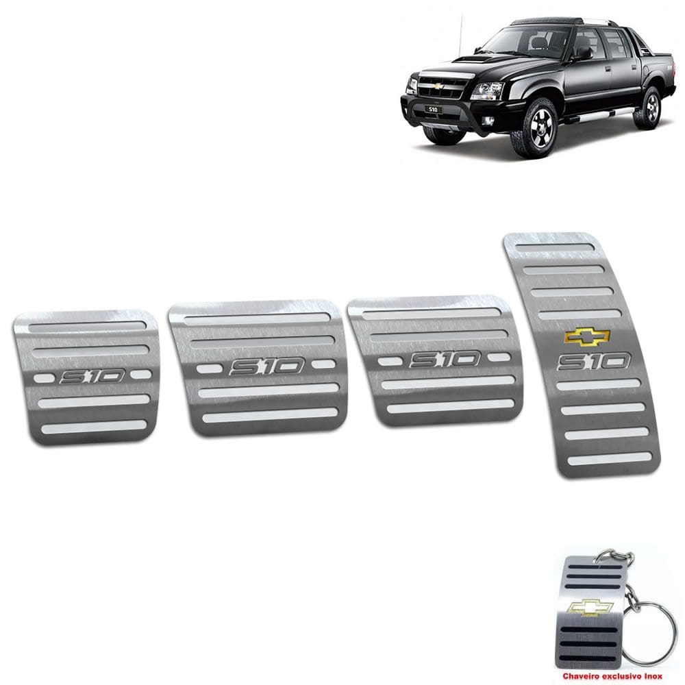 Pedaleira Manual Chevrolet S10 1995 Até 2011 Aço Inox