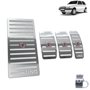 Pedaleira + Descanso Fiat Uno 2004 Até 2011 Aço Inox Manual