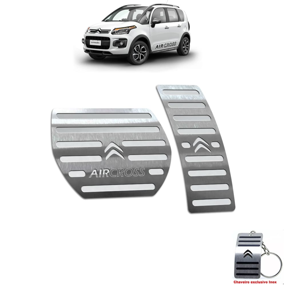 Pedaleira Automático Citroen Aircross 2011 Até 2016 Aço Inox