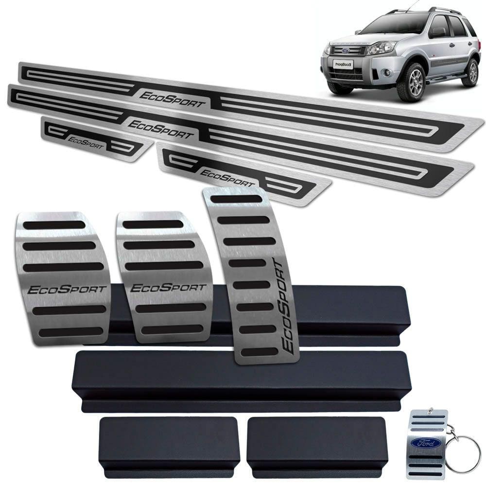 Pedaleira Manual + Soleira Ecosport 2003 A 2012 Preto