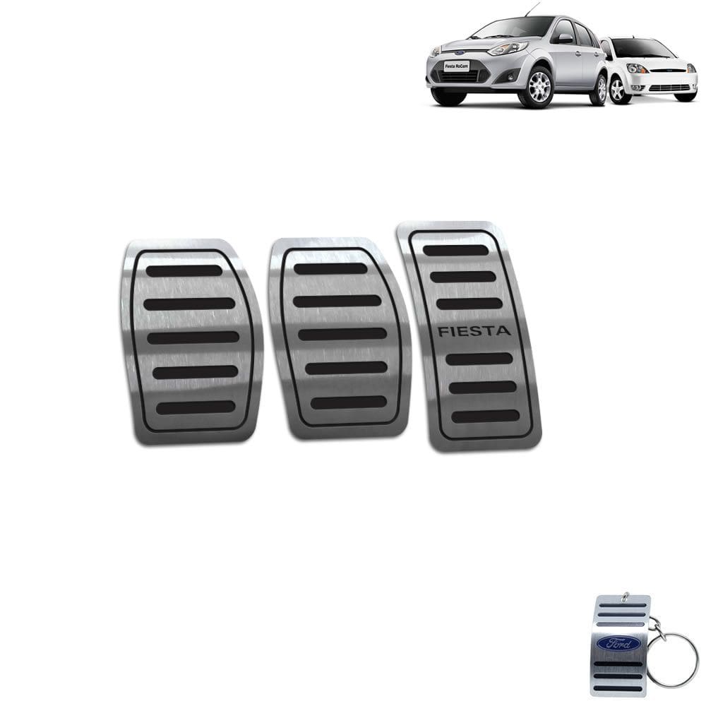 Pedaleira Manual Em Aco Inox Ford Fiesta 2007 A 2014 Preto