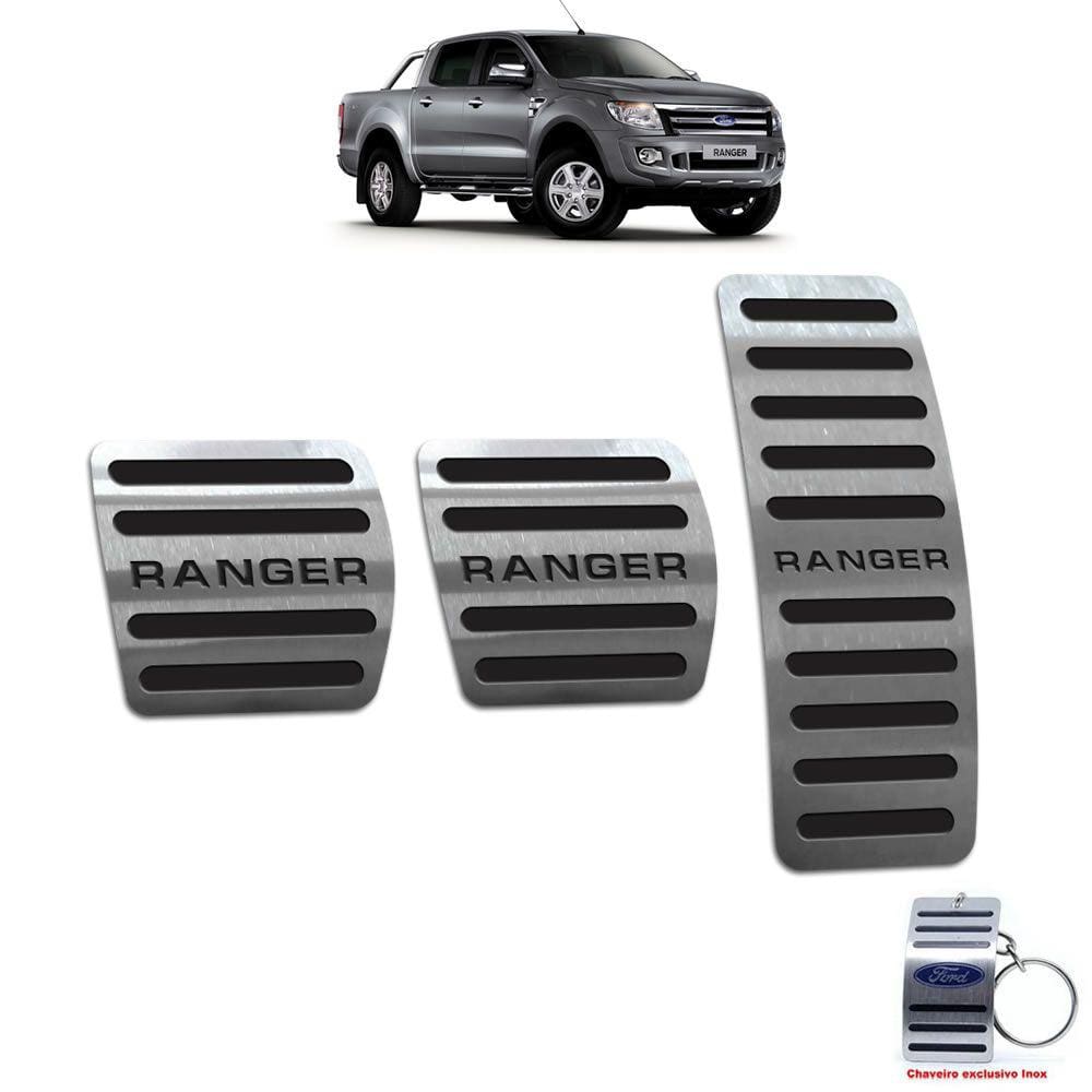 Pedaleira Manual Ford Ranger 2013 Até 2016 Preto Aço Inox