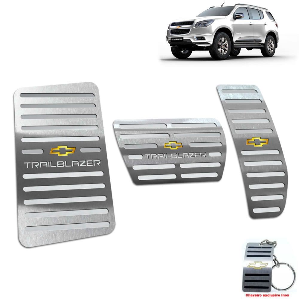 Kit Pedaleira + Descanso Chevrolet Trailblazer Aço Inox