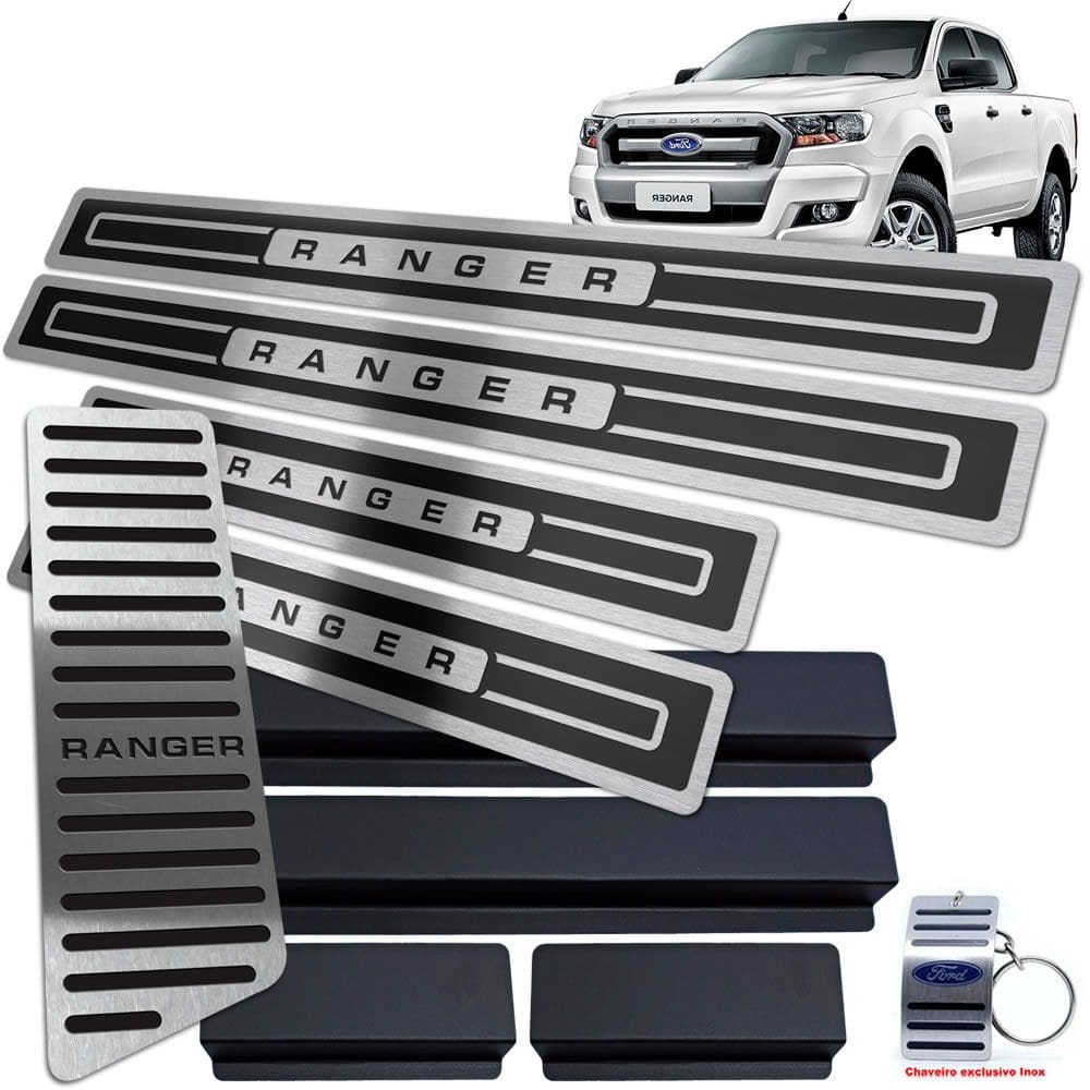 Soleira Descanso Ford Ranger 2017 A 2020 Preto Alto Relevo