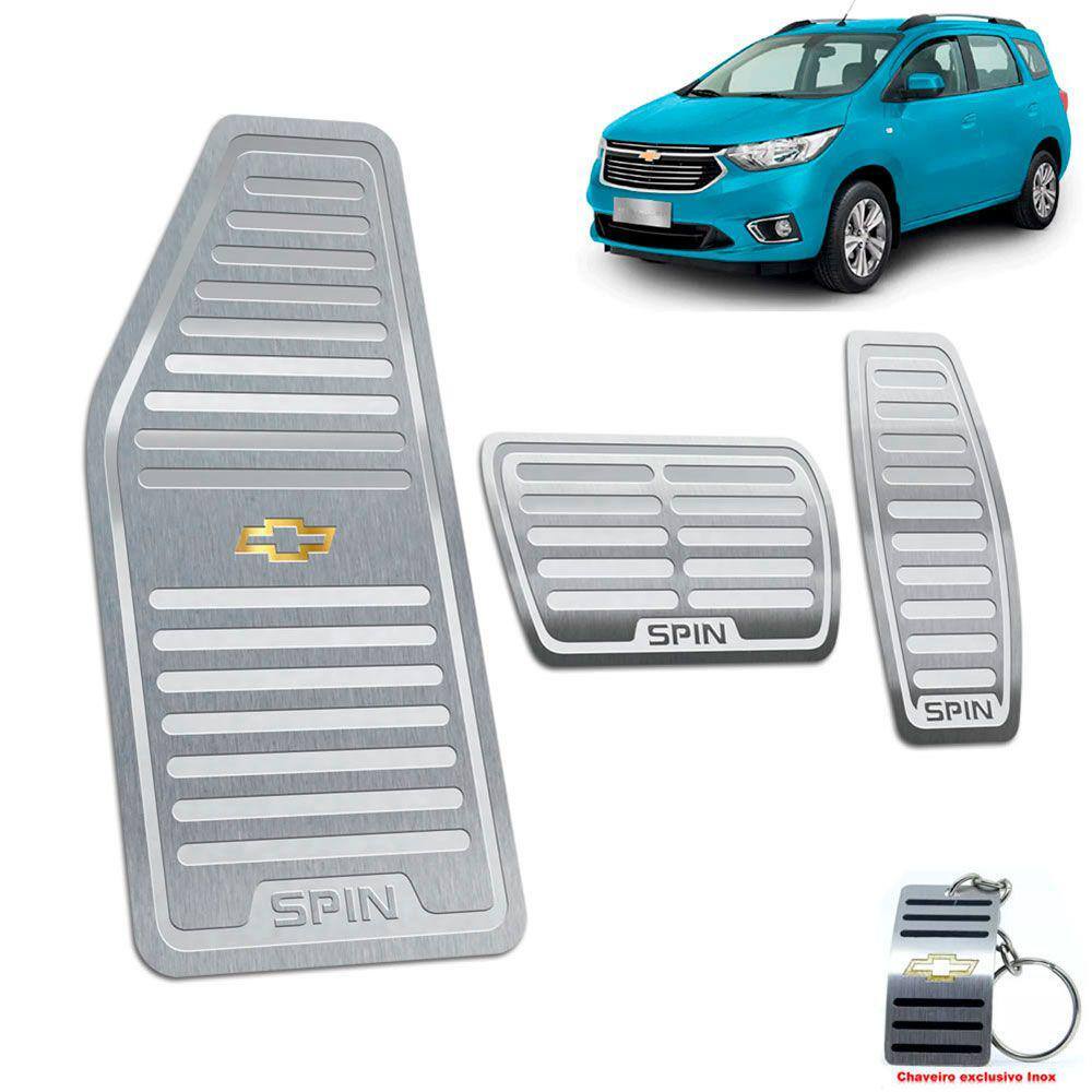 Kit Pedaleira + Descanso Chevrolet Spin Automatico Aço Inox