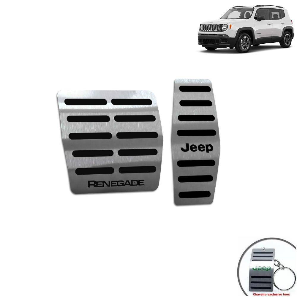 Pedaleiras Em Aço Inox Jeep Renegade Automático Preto