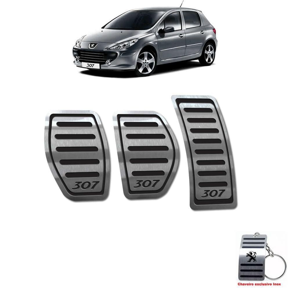 Pedaleira Em Aço Inox Peugeot 307 Manual Preto