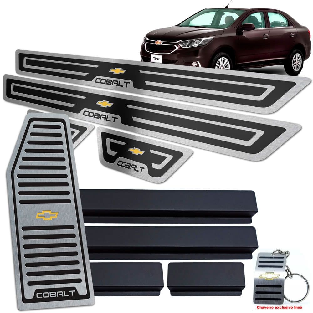 Descanso + Soleira Preto Alto Relevo Chevrolet Cobalt