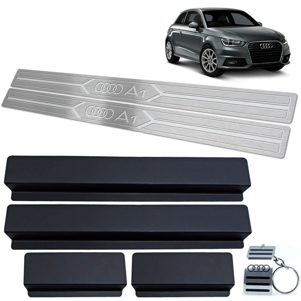 Soleiras Em Aço Inox Audi A1  2011/2018 Prata 2P Prata