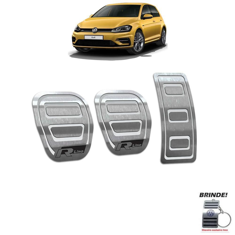 Pedaleiras Manual Em Aço Inox Golf R-line 2018 2019 Prata