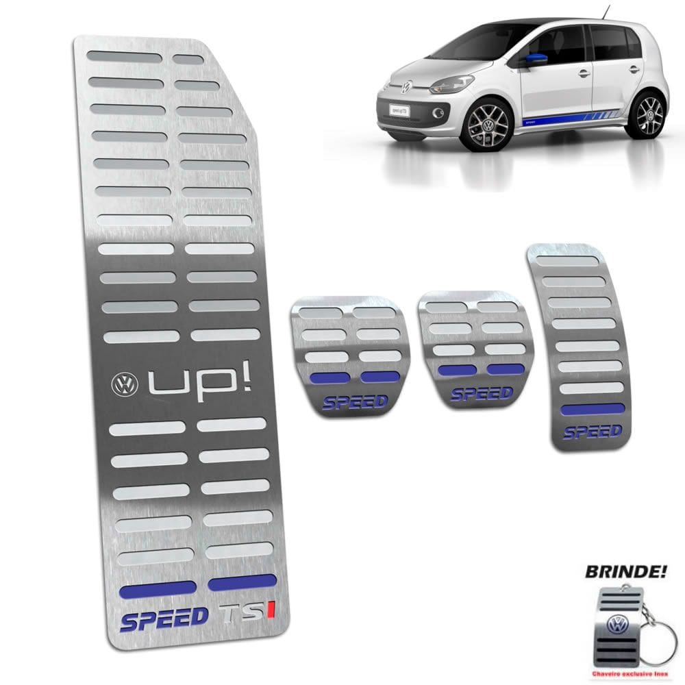 Pedaleiras Com Descanso Gravação Prata Up Tsi Speed Manual