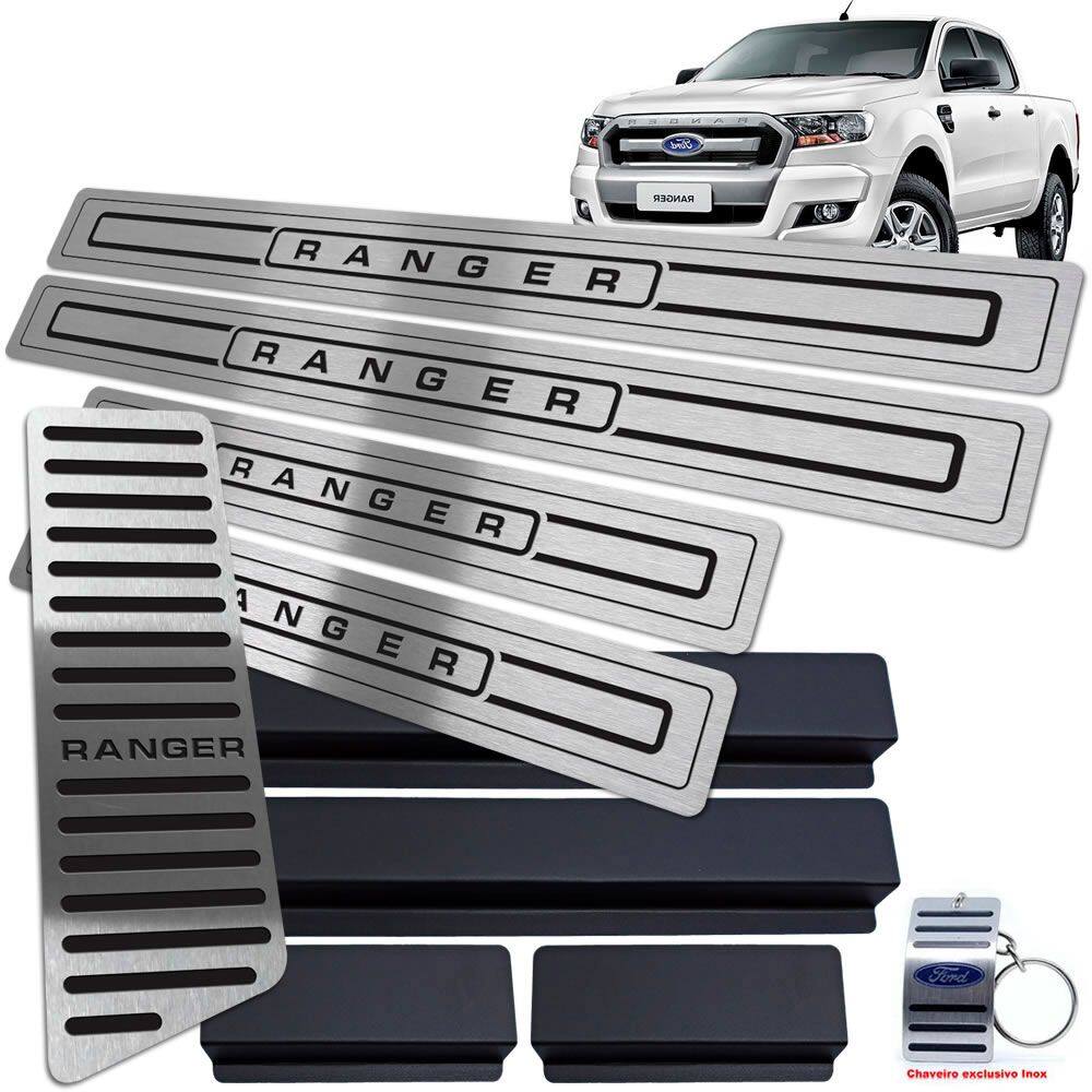 Soleira Descanso Ford Ranger 2017 A 2020 Preto Baixo Relevo