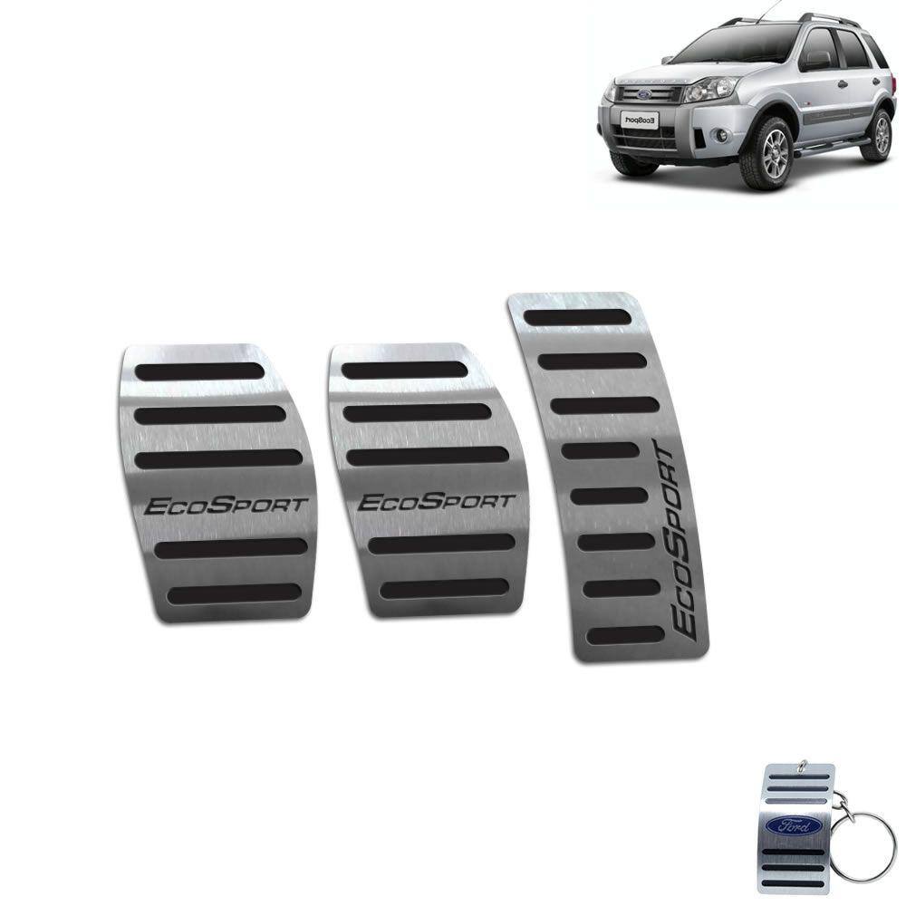 Pedaleira Manual Inox Ford Ecosport 2003 A 2012 Preto