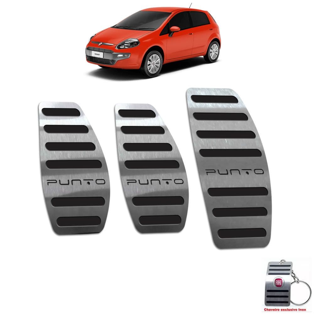 Pedaleira Manual Aço Inox Fiat Punto 2013 A 2017 Preto