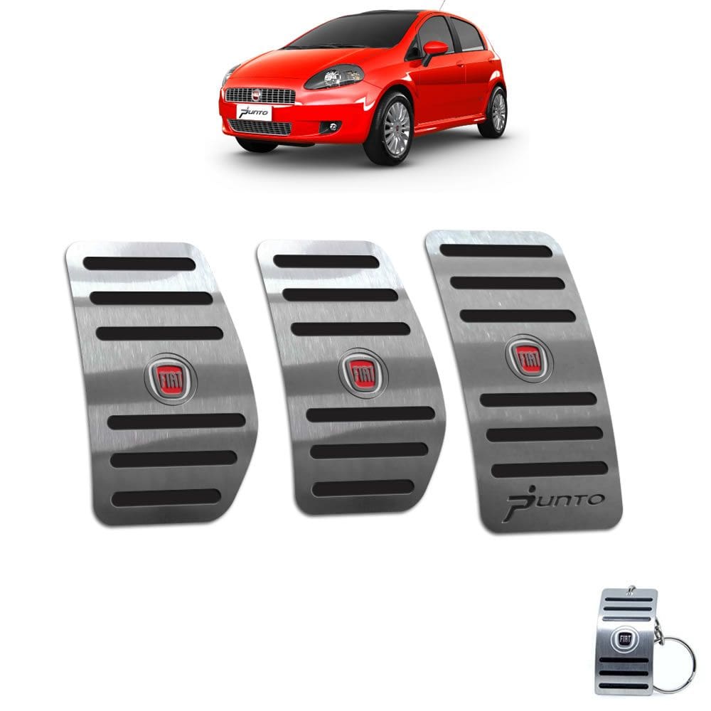 Pedaleira Manual Aço Inox Punto 2007 A 2012 Preto