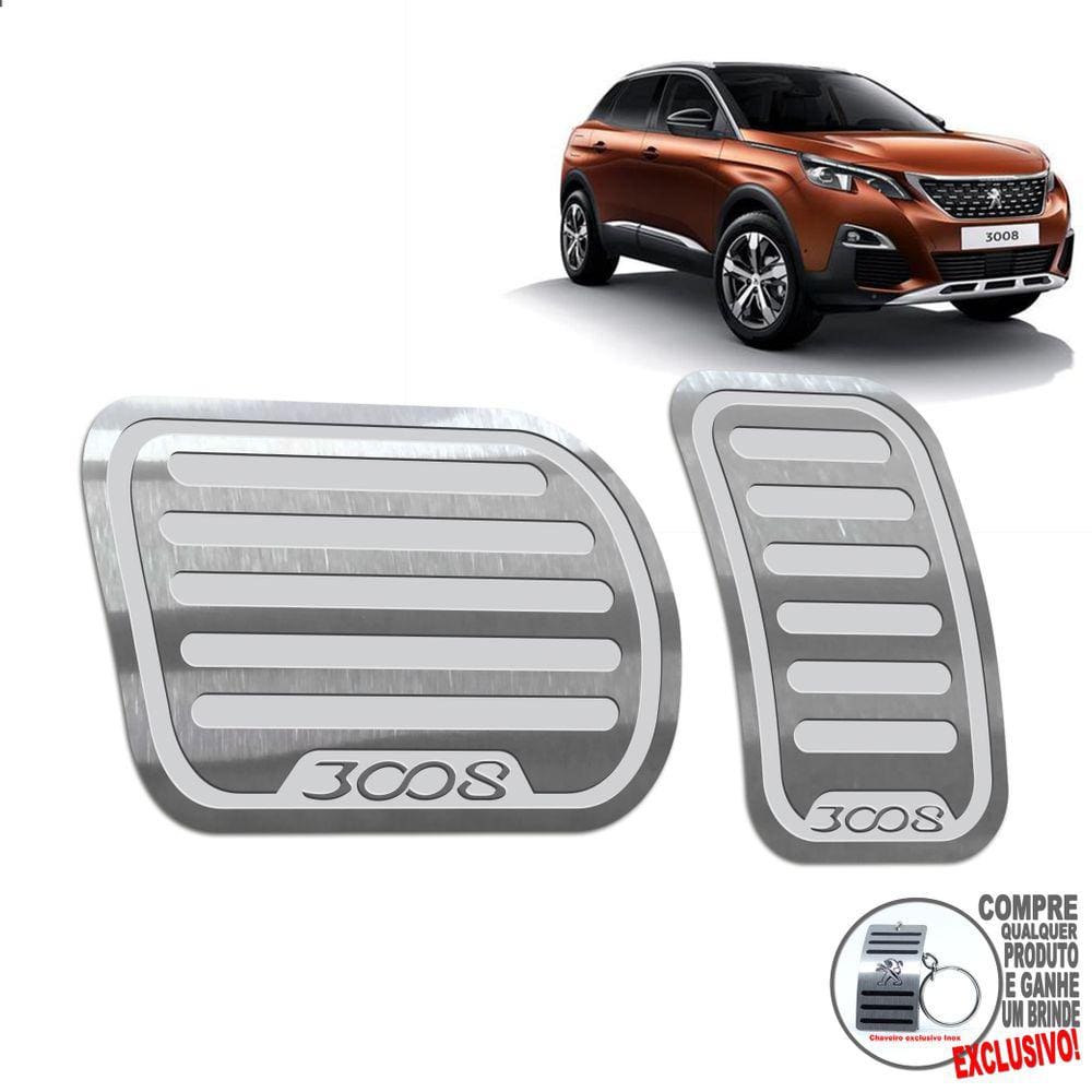 Pedaleira Automatico Peugeot 3008 2017 Até 2022 Aço Inox