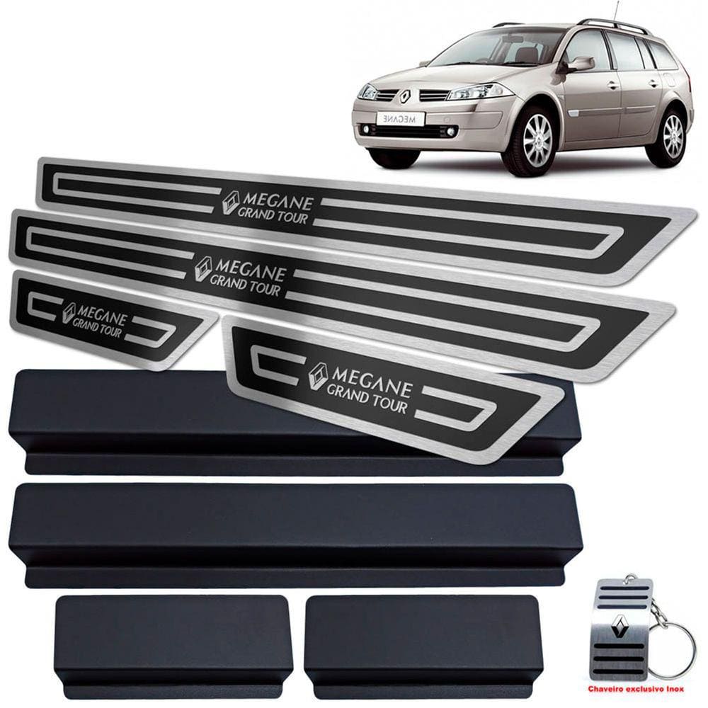 Soleiras Megane Grand Tour 2007/2013 Preto Alto Relevo