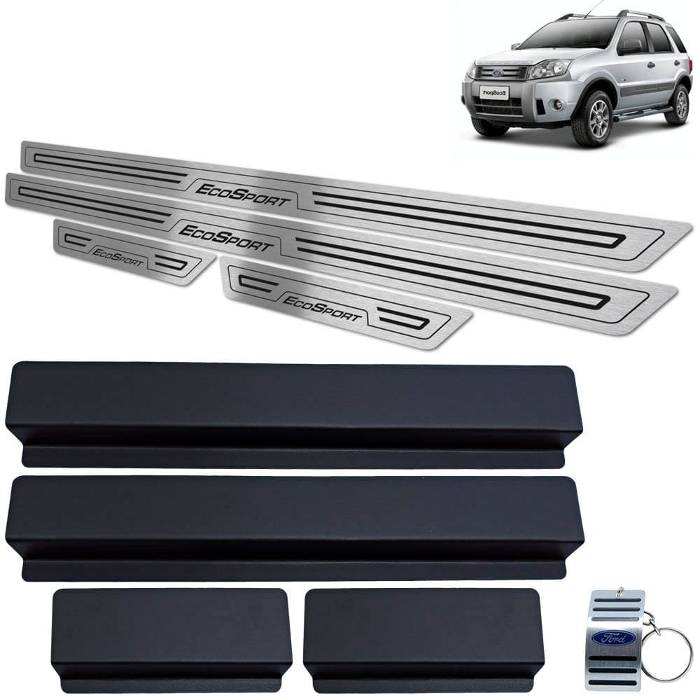 Soleira Em Aço Inox Ford Ecosport 2003 A 2012 Preto