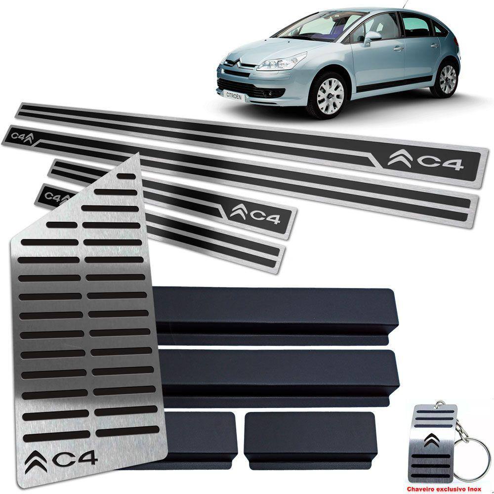 Descanso E Soleira Citroen C4 Hatch Preto Alto Relevo