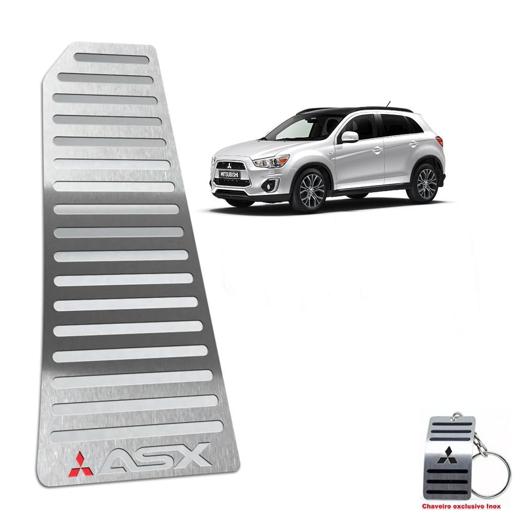 Descanso De Pé  Em Aço Inox Mitsubish Asx 2011/2017 Prata