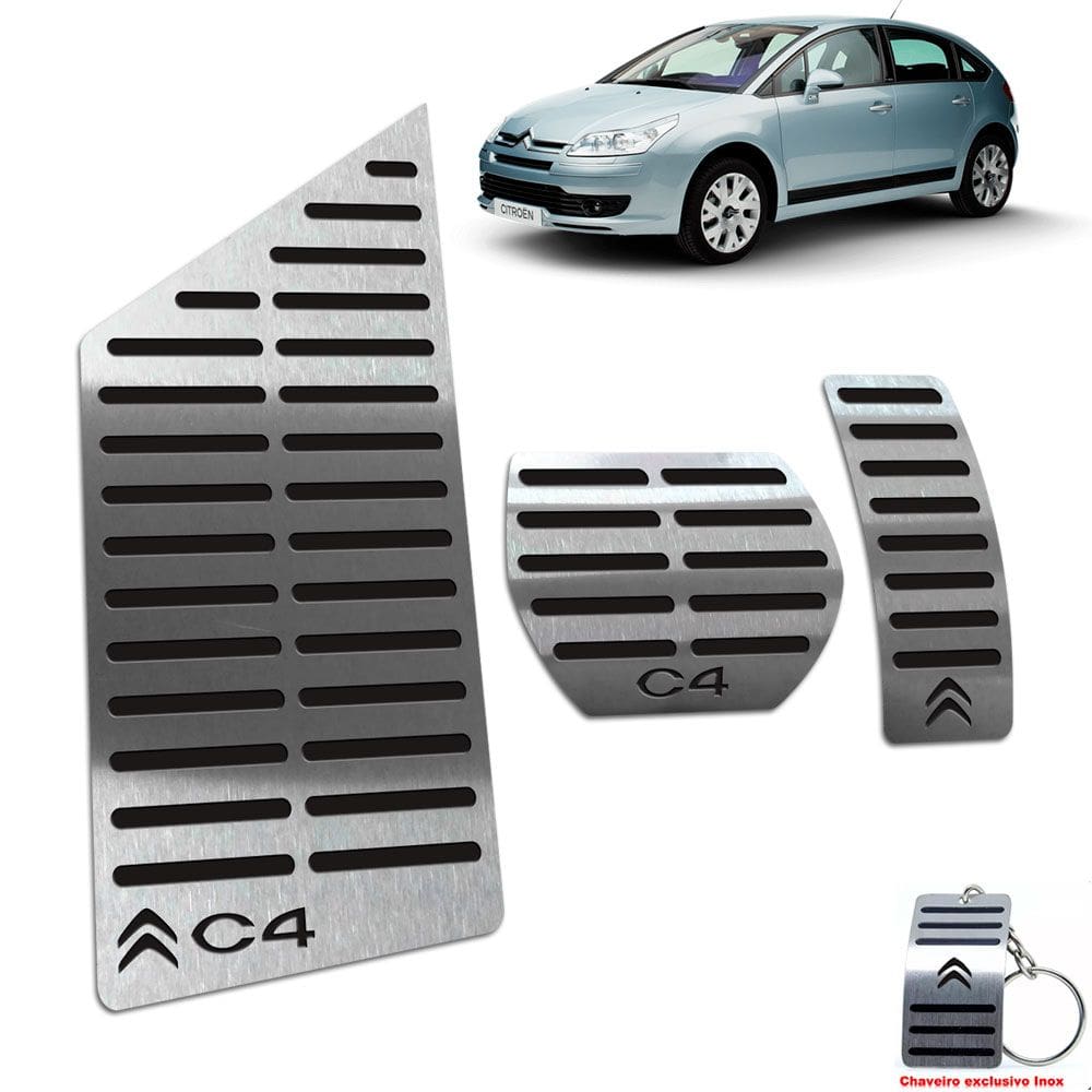 Pedaleira Automático + Descanso Citroen C4 Hatch Preto