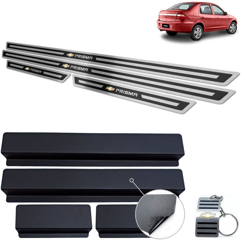 Soleira Chevrolet Prisma 2006 A 2012 Preto Alto Relevo