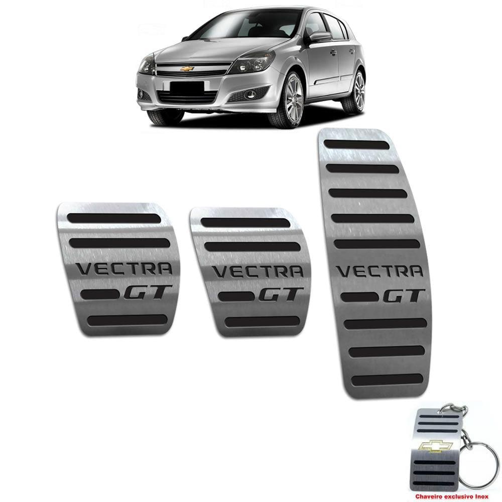 Pedaleira Em Aço Inox Vectra Gt 2008 A 2011 Manual Preto