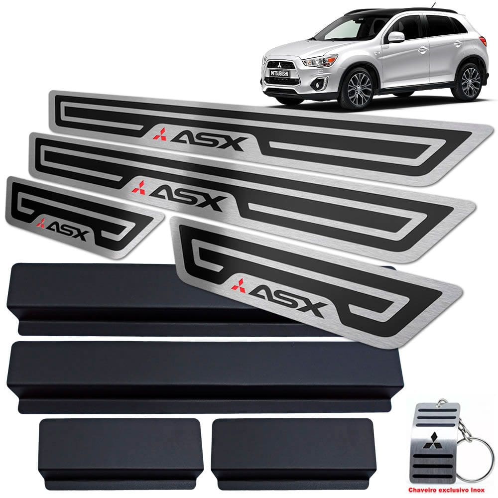 Soleiras Em Aço Inox Asx 2011/2017 Preto Alto Relevo