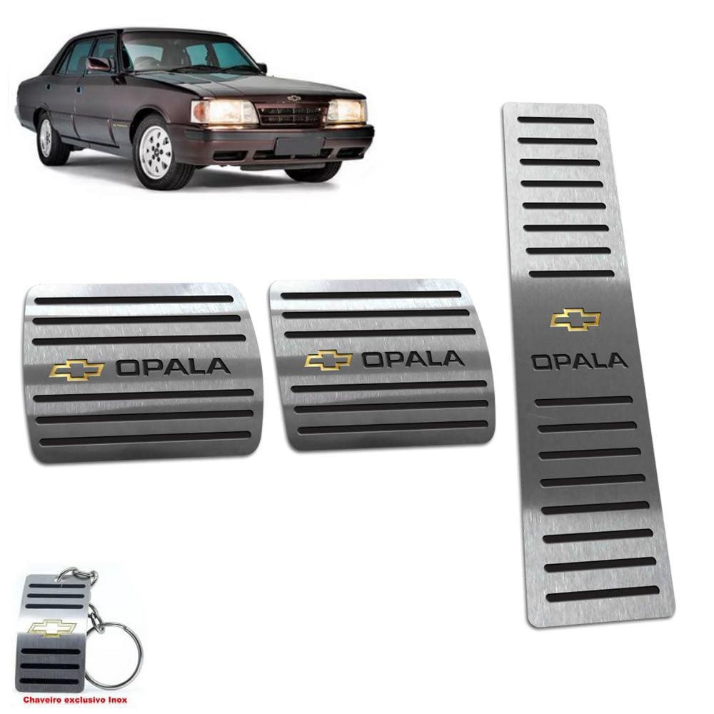 Pedaleira Manual Chevrolet Opala 1980 A 1992 Aço Inox Preto