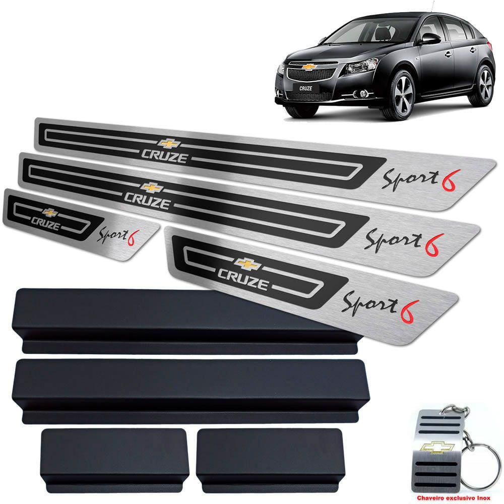 Soleira Chevrolet Cruze Sport6 2012 a 2016 Preto Alto Relevo