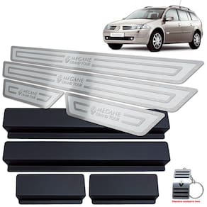 Soleiras Megane Grand Tour 2007/2013 Prata Alto Relevo