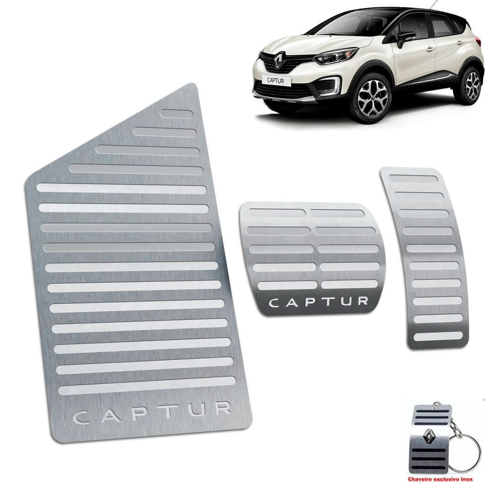 Pedaleira Com Descanso Captur 2017/2020 Automático Prata