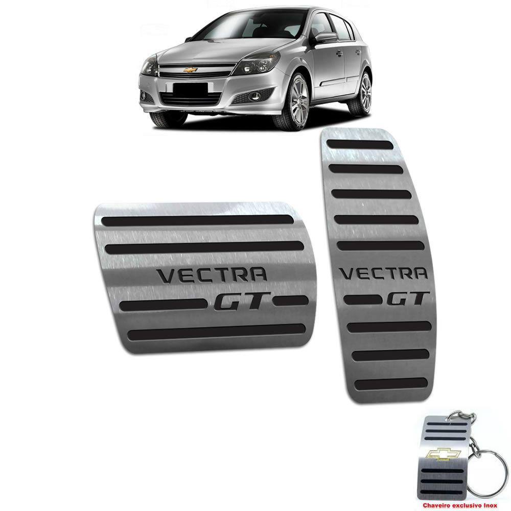 Pedaleira Em Aço Inox Vectra Gt 2008 A 2011 Automático Preto