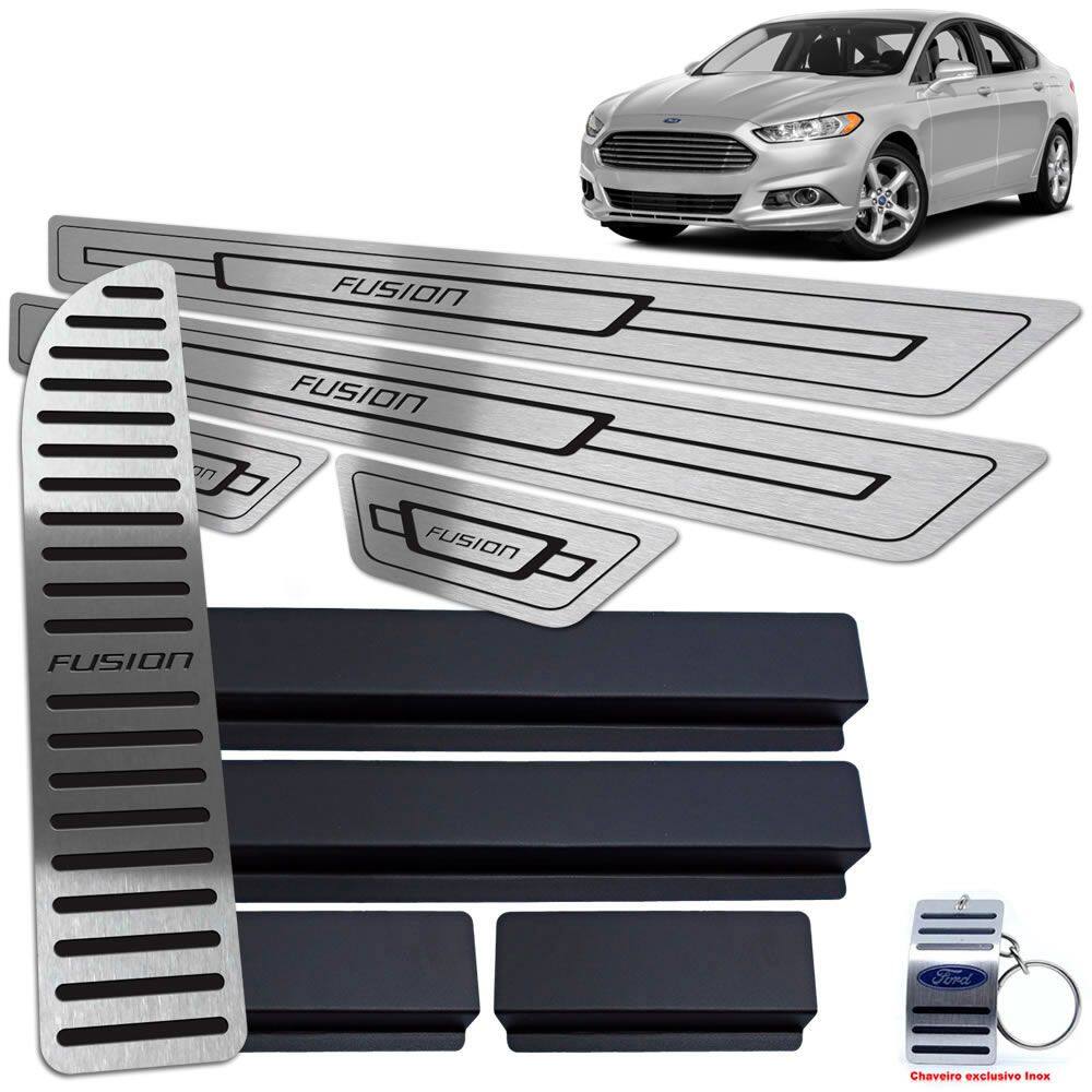 Soleira Descanso Ford Fusion 2013 A 2017 Preto Baixo Relevo