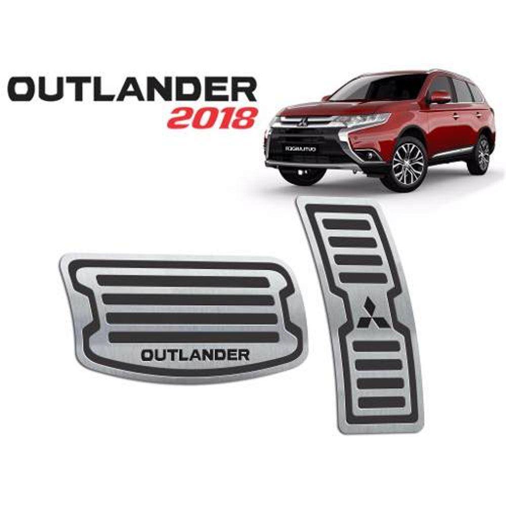 Pedaleiras Aço Inox Outlander 2018/2020 Automática Preto