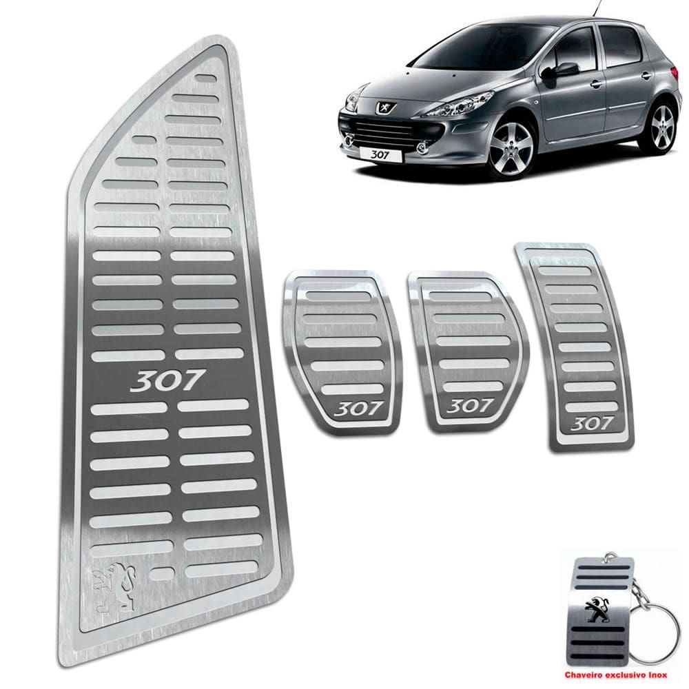Pedaleira Com Descanso Peugeot 307 2001/2012 Manual Prata