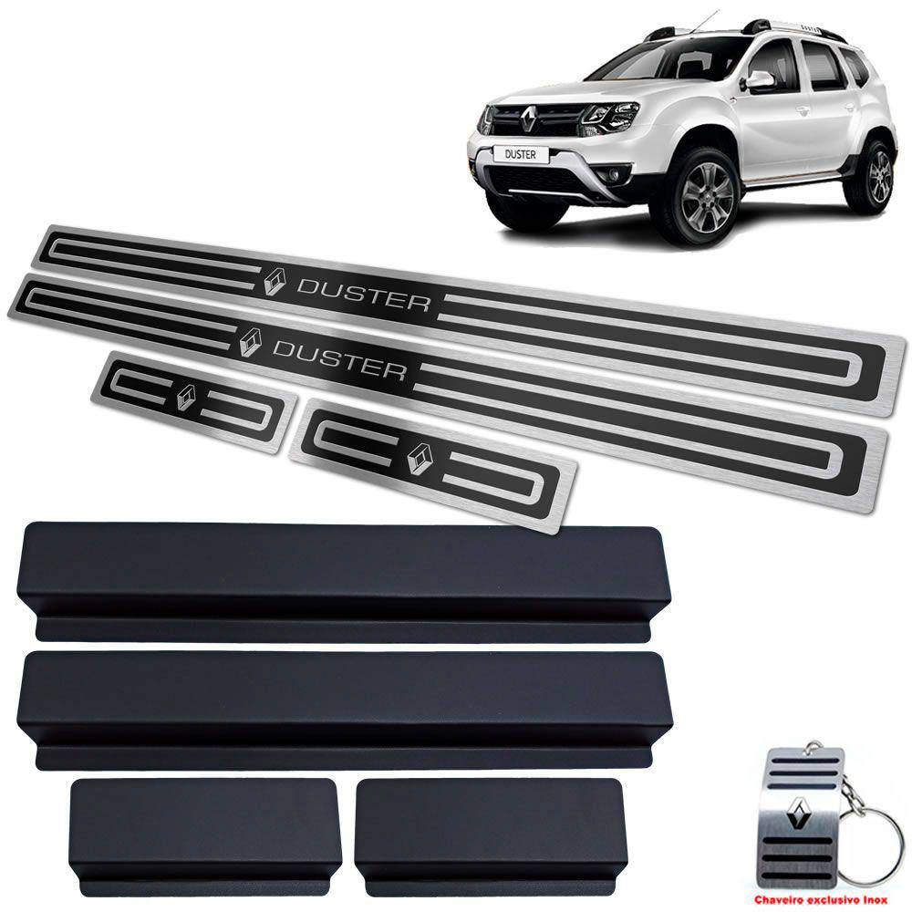 Soleira Em Aço Inox Duster 2011/2020 Preto Alto Relevo