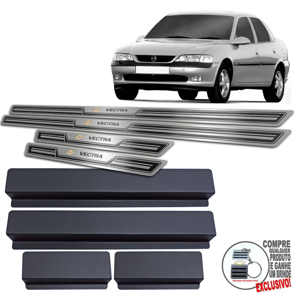 Soleiras Chevrolet Vectra 1996 A 2005 Preto Alto Relevo