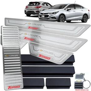 Descanso Soleira Cruze Turbo 2017 A 2020 Prata Alto Relevo