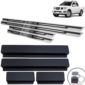 Soleira Nissan Frontier 2005/2017 Preto Alto Relevo + Vinil