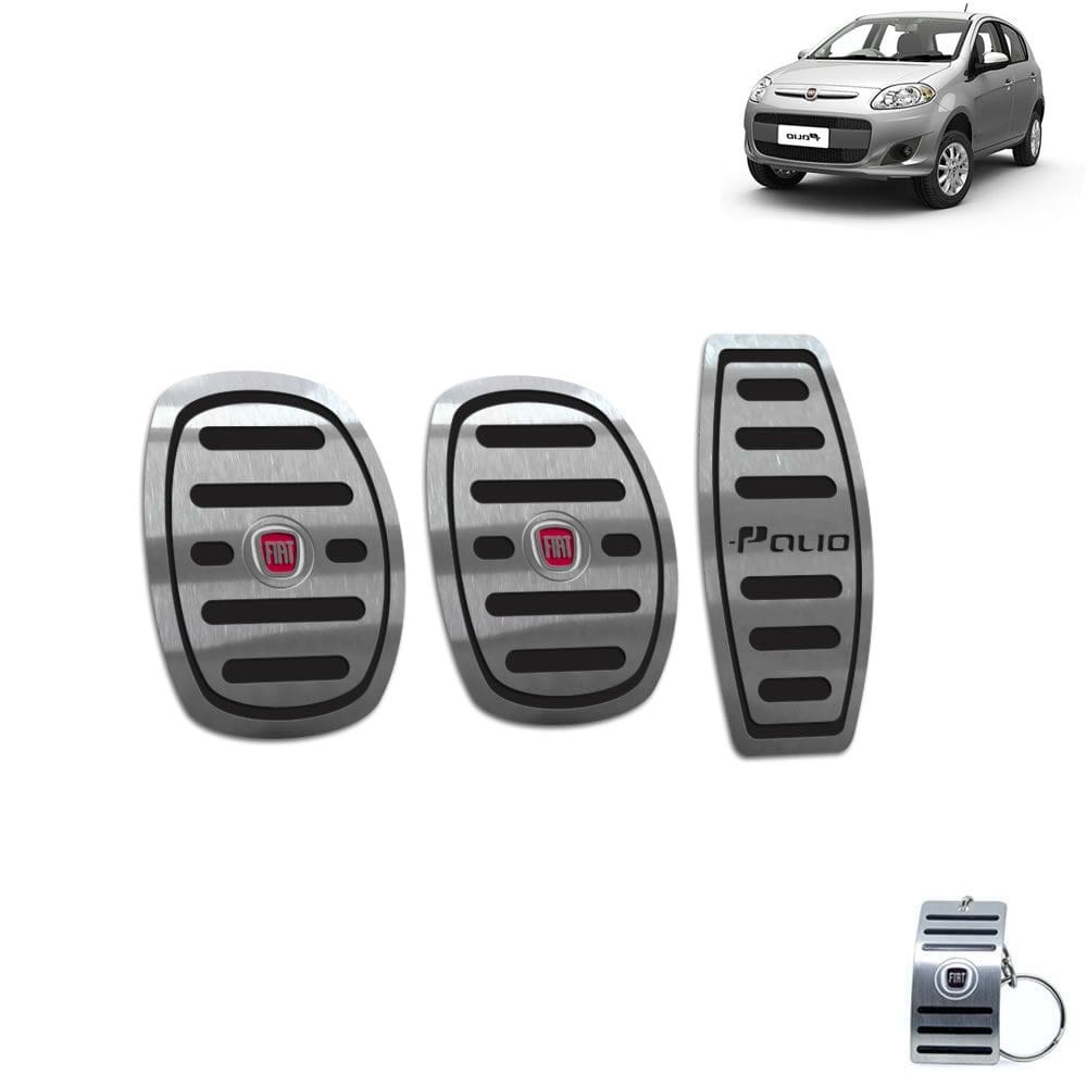 Pedaleira Manual Aço Inox Fiat Palio 2012 A 2017 Preto