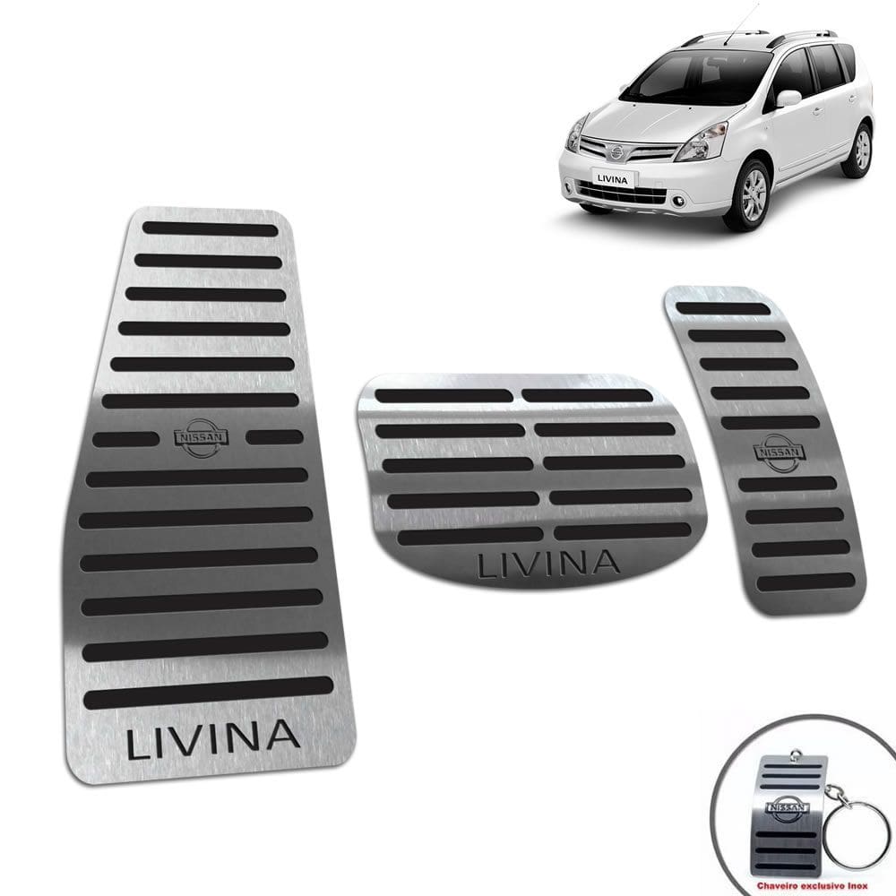 Pedaleira + Descanso Livina 2010/2014 Preto Automático