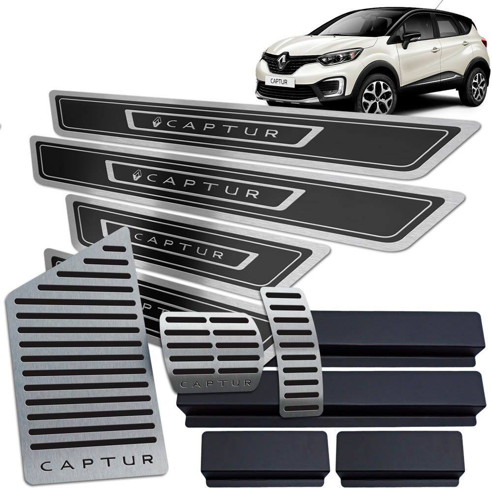 Soleira Pedaleira Descanso Vinil Captur 2017/2020 Preto AR