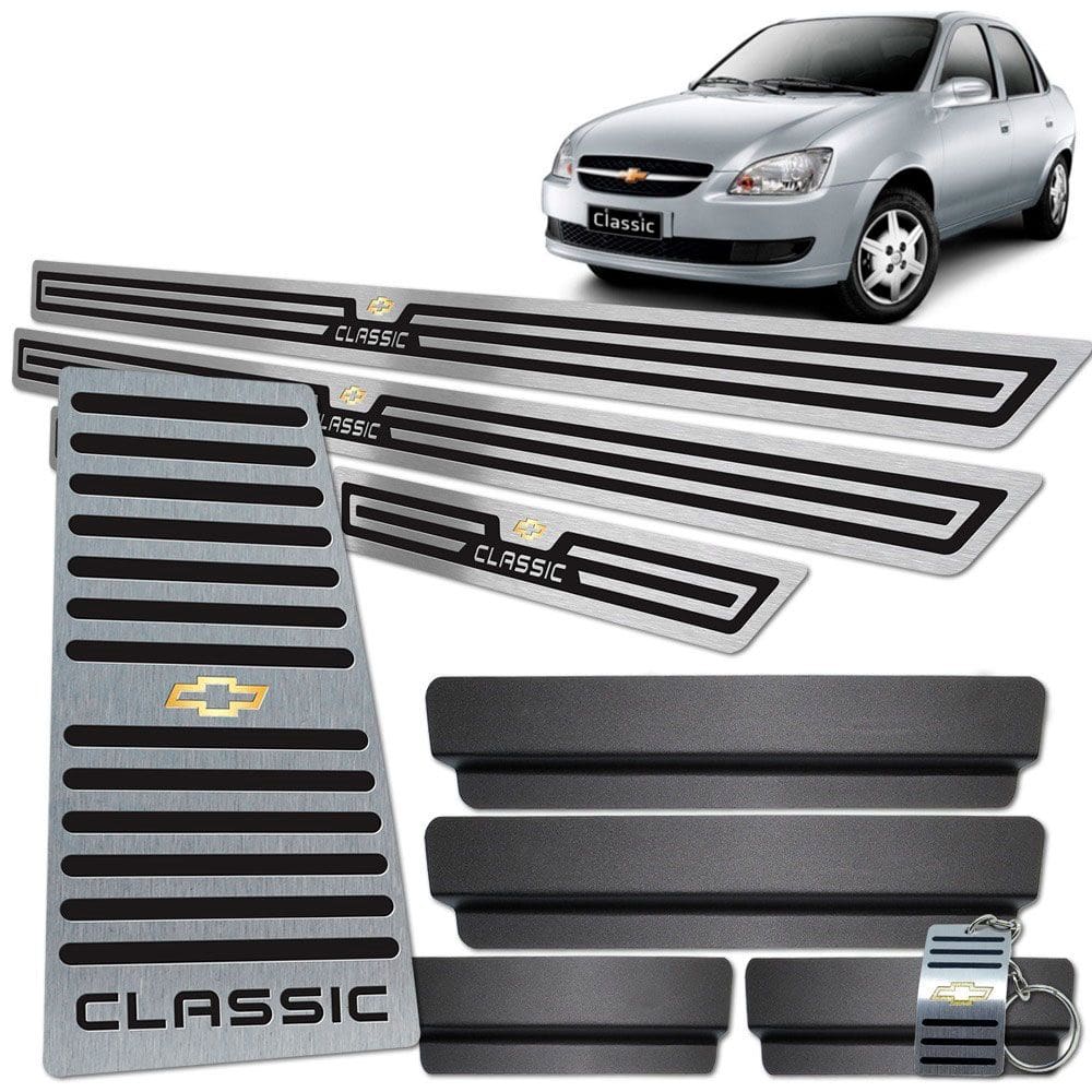 Soleira Com Descanso Aço Inox Classic 2005 A 2016 Preto