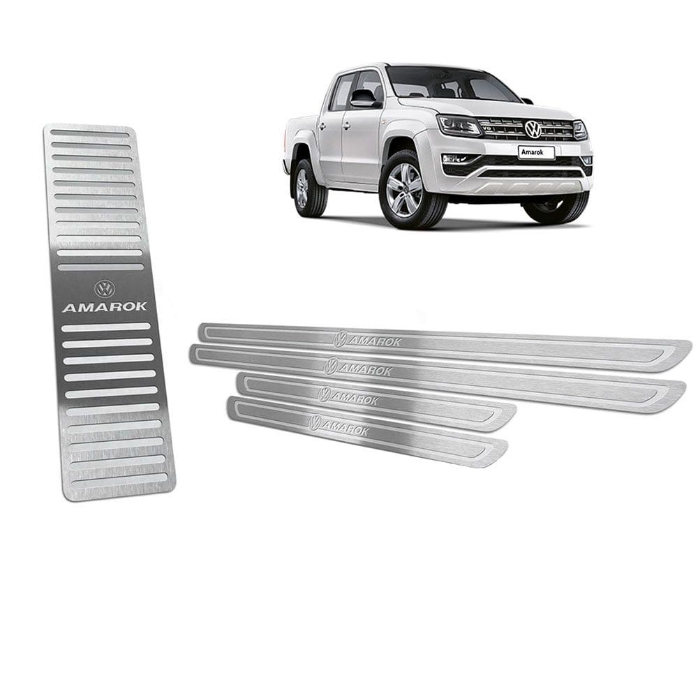 Soleira Com Descanso Amarok 2011 A 2019 Prata Baixo Relevo