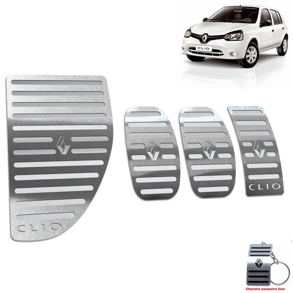 Pedaleira Com Descanso Em Inox Renault Clio 2013/2019 Prata