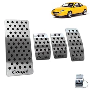 Pedaleira Com Descanso Em Aço Inox Fiat Coupé Preto