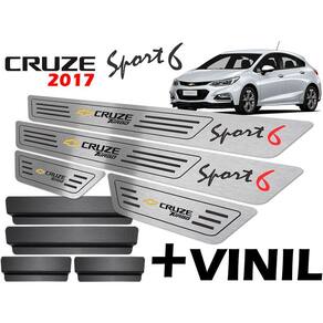 Soleira + Vinil Cruze Sport6 2017 A 2020 Preto Baixo Relevo